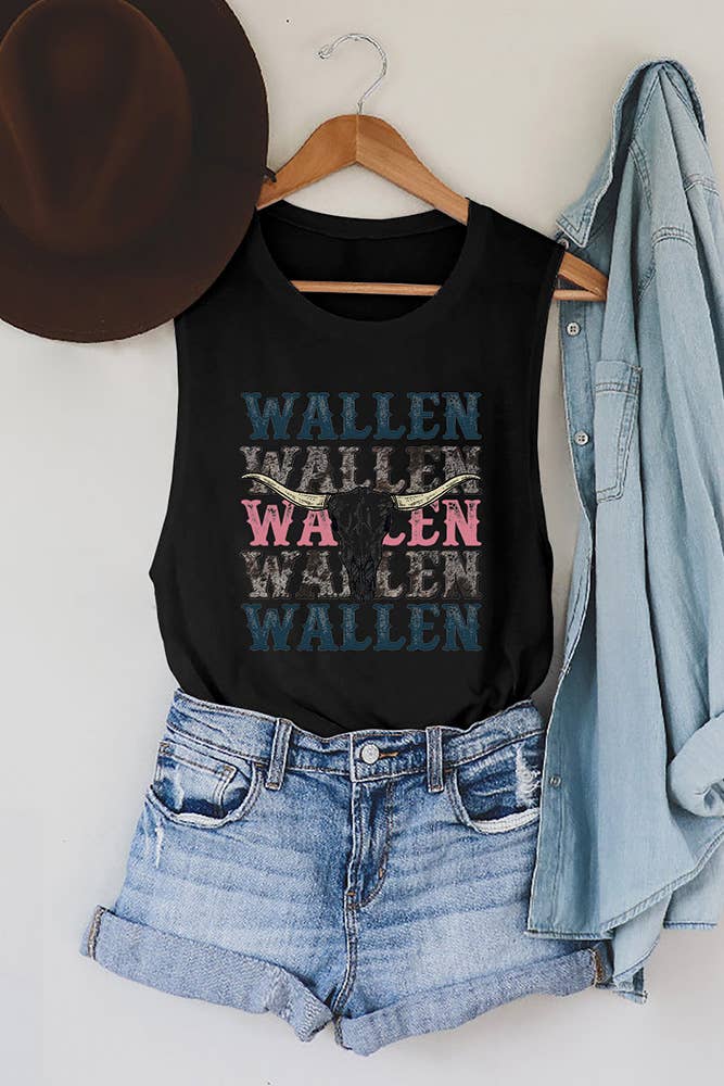 Western Style Bull Head Graphic Tank Top STC125C180 - Image 2