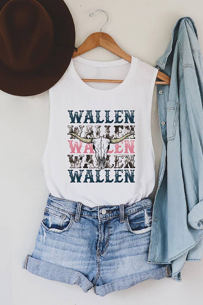 Western Style Bull Head Graphic Tank Top STC125C180 - Image 4