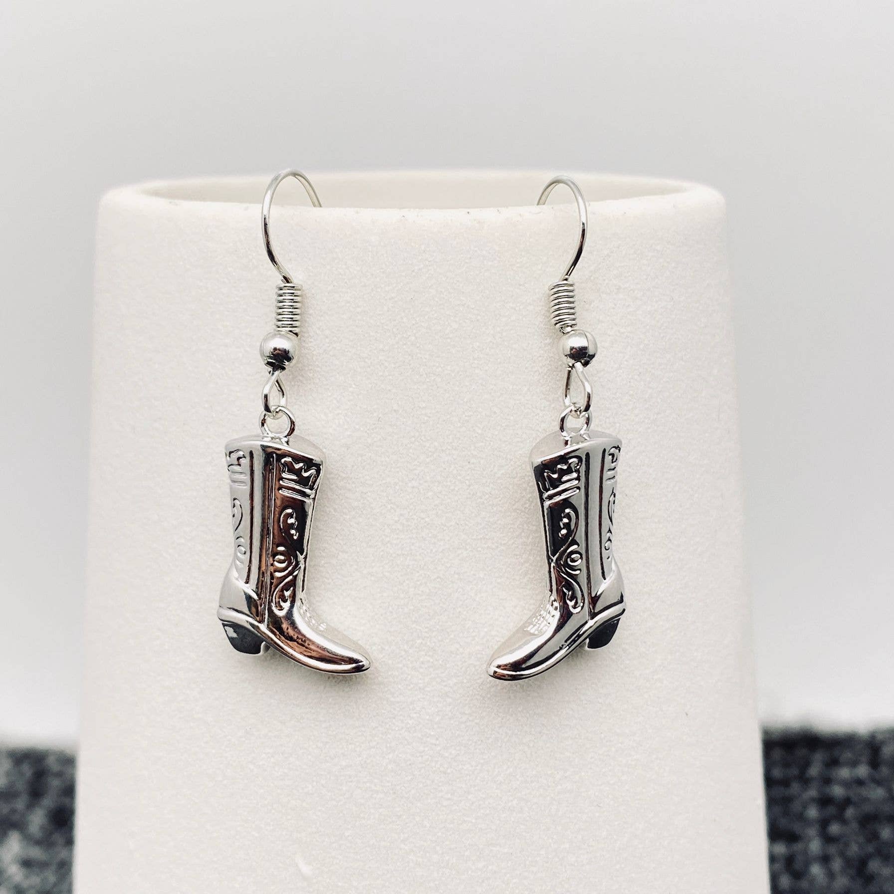 Western Style Cowgirl Boots charm Dangle Earrings - WJ - Image 2