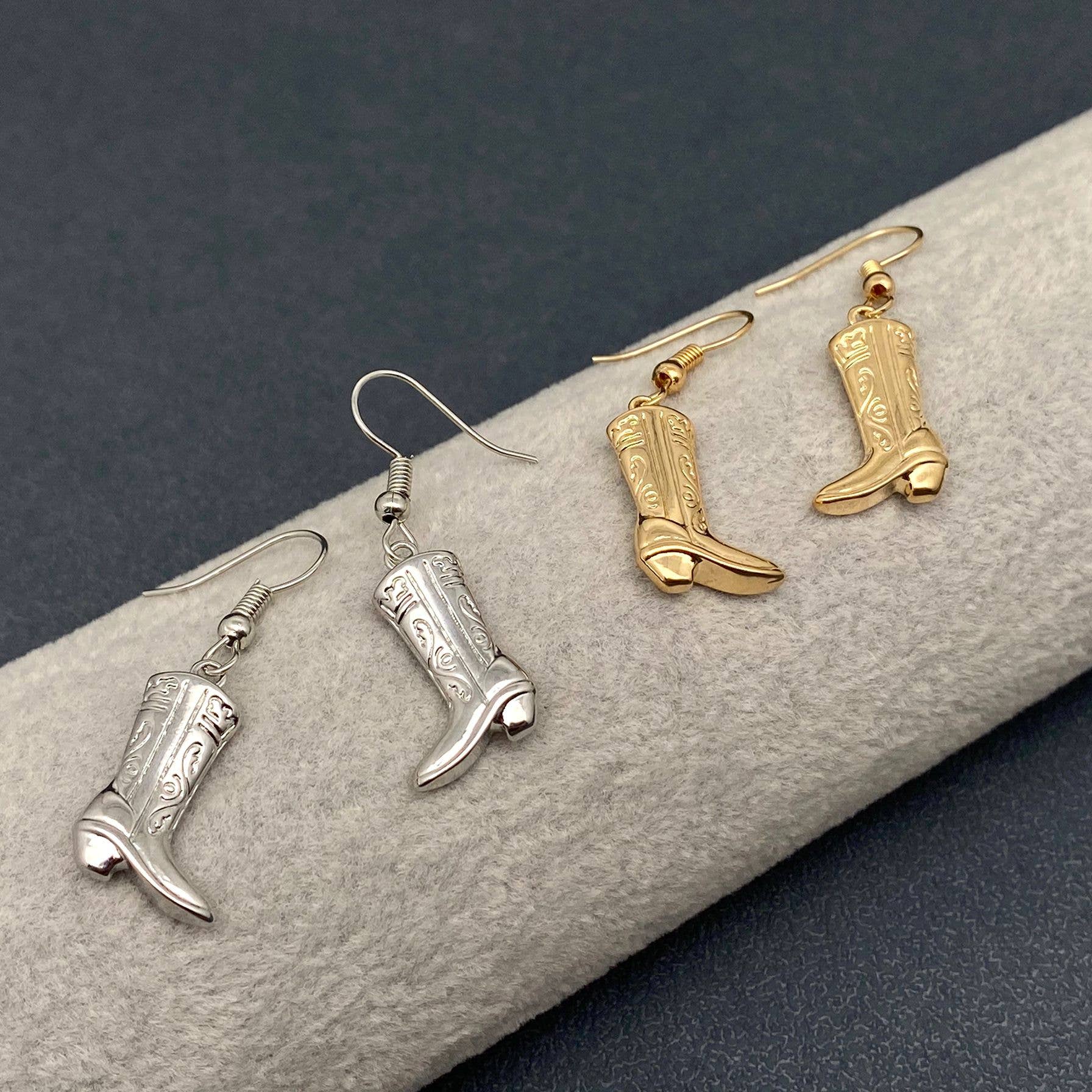 Western Style Cowgirl Boots charm Dangle Earrings - WJ - Image 3