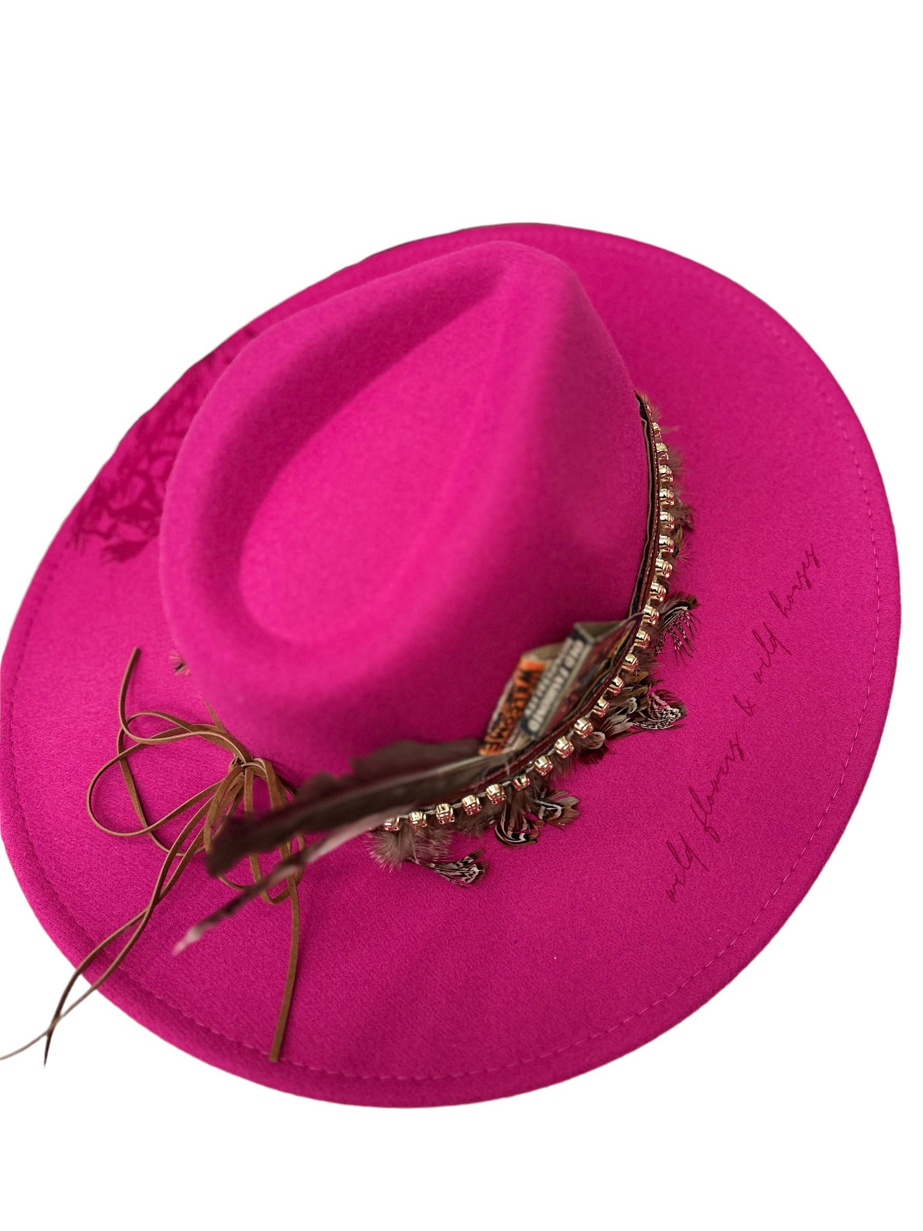 Wild Flowers Wild Horses Burned Hat Cowboy Western Hat - Image 4