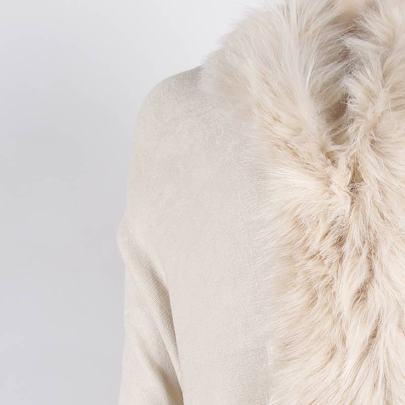 Winter tassel cape faux fur collar shawl 7 colors - Image 19