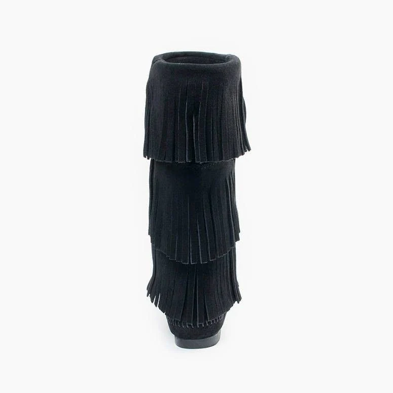 Women's Iconic 3-Layer Suede Fringe Mid-Calf Boot - Image 10