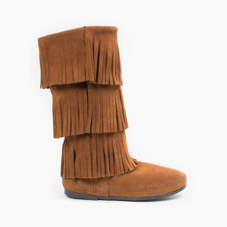 Women's Iconic 3-Layer Suede Fringe Mid-Calf Boot - Image 4