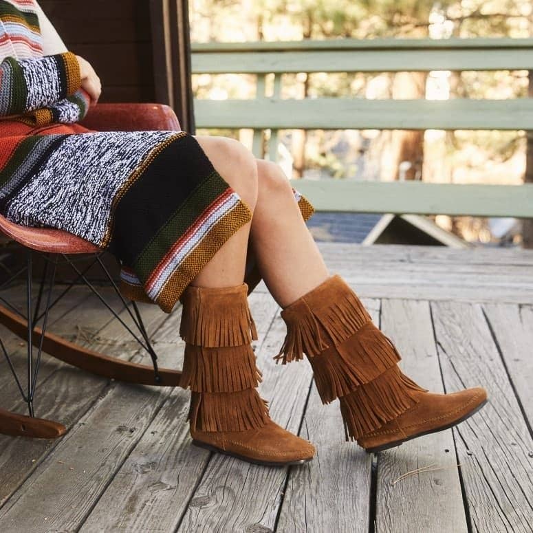 Women's Iconic 3-Layer Suede Fringe Mid-Calf Boot - Image 5