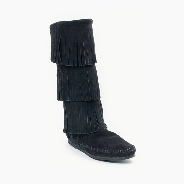 Women's Iconic 3-Layer Suede Fringe Mid-Calf Boot - Image 7