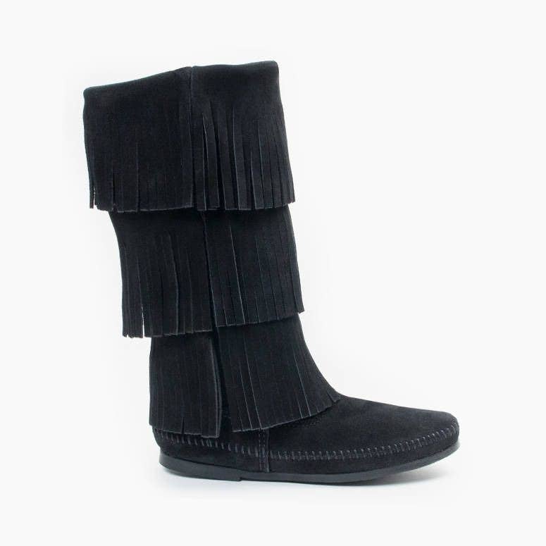 Women's Iconic 3-Layer Suede Fringe Mid-Calf Boot - Image 9