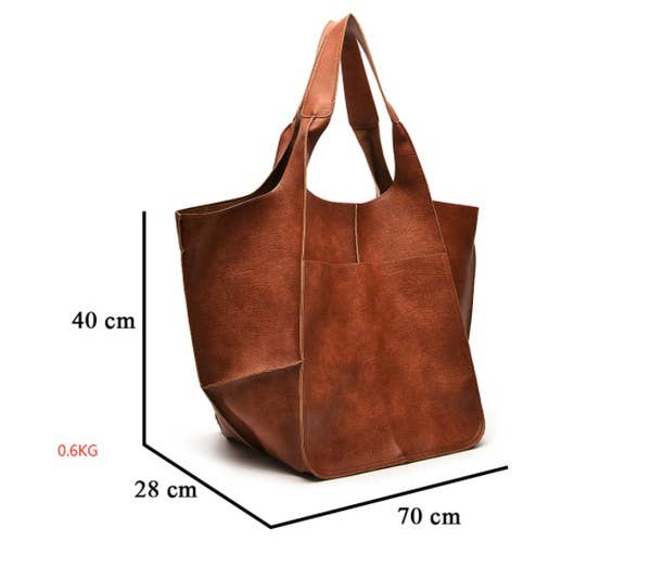 Women's shoulder bag large capacity Soft PU leather handbag - Image 2