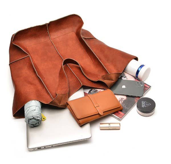 Women's shoulder bag large capacity Soft PU leather handbag - Image 4