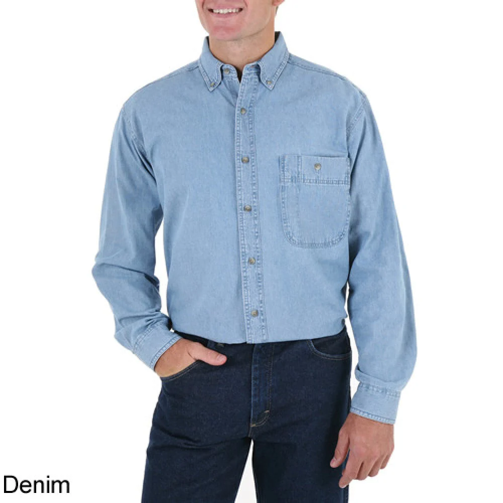 WRANGLER RUGGED WEAR DENIM BASIC SHIRT IN STONEWASH STYLE RAL08DM - Image 2