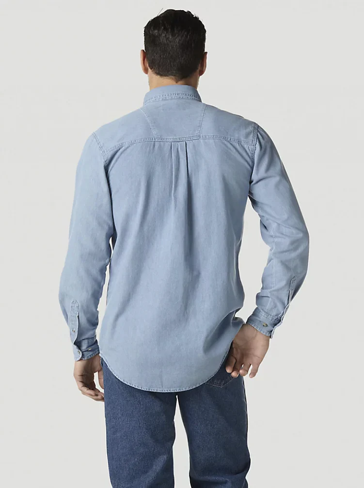 WRANGLER RUGGED WEAR DENIM BASIC SHIRT IN STONEWASH STYLE RAL08DM - Image 4