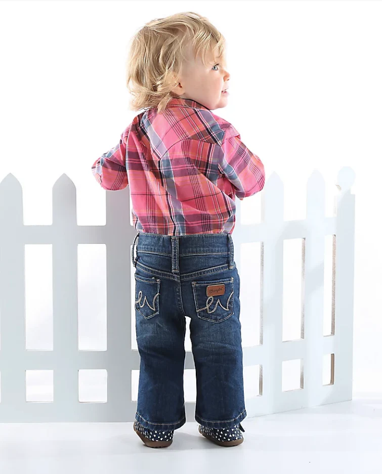 WRANGLER BABY GIRL WESTERN 5 POCKET JEAN IN DENIM STYLE PQJ113D - Image 7