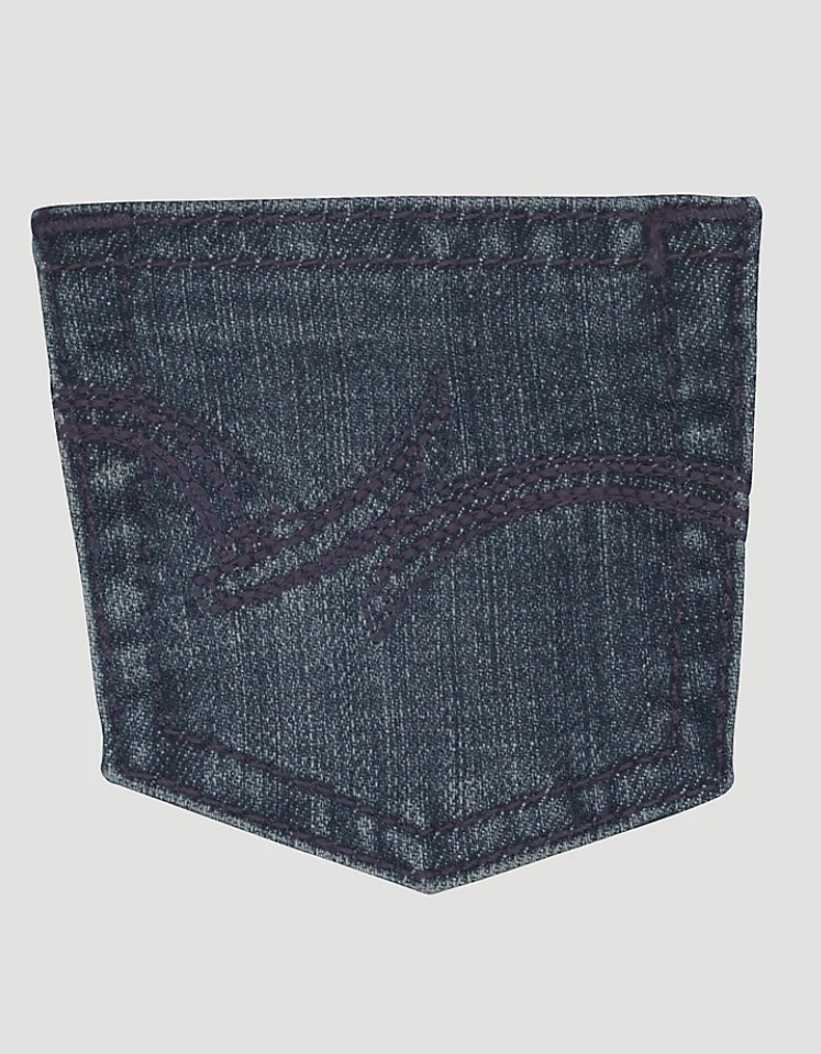 WRANGLER GIRLS PREMIUM PATCH JEAN (4-14) IN MID BLUE STYLE 09MWGES - Image 3