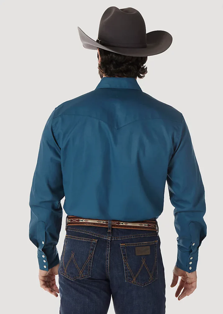 Wrangler Mens Dark Teal Work Shirt Style MS71419 - Image 2