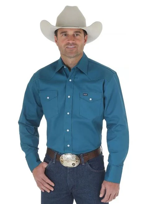Wrangler Mens Dark Teal Work Shirt Style MS71419 - Image 4