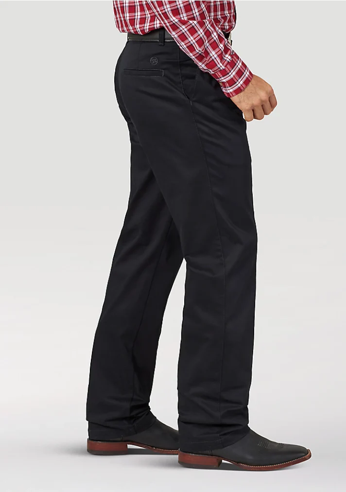 WRANGLER MENS CASUALS PLEATED FRONT RELAXED FIT PANTS IN BLACK STYLE 00097BK - Image 4