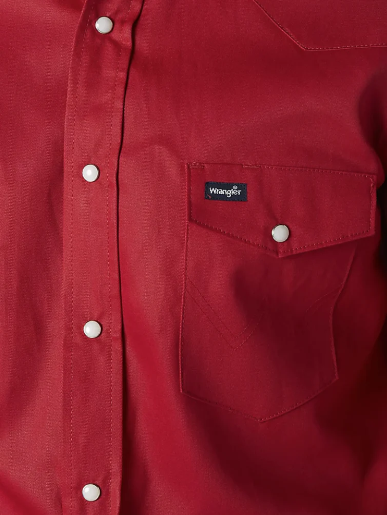 Wrangler Mens Red Work Shirt Style MS70619 - Image 4
