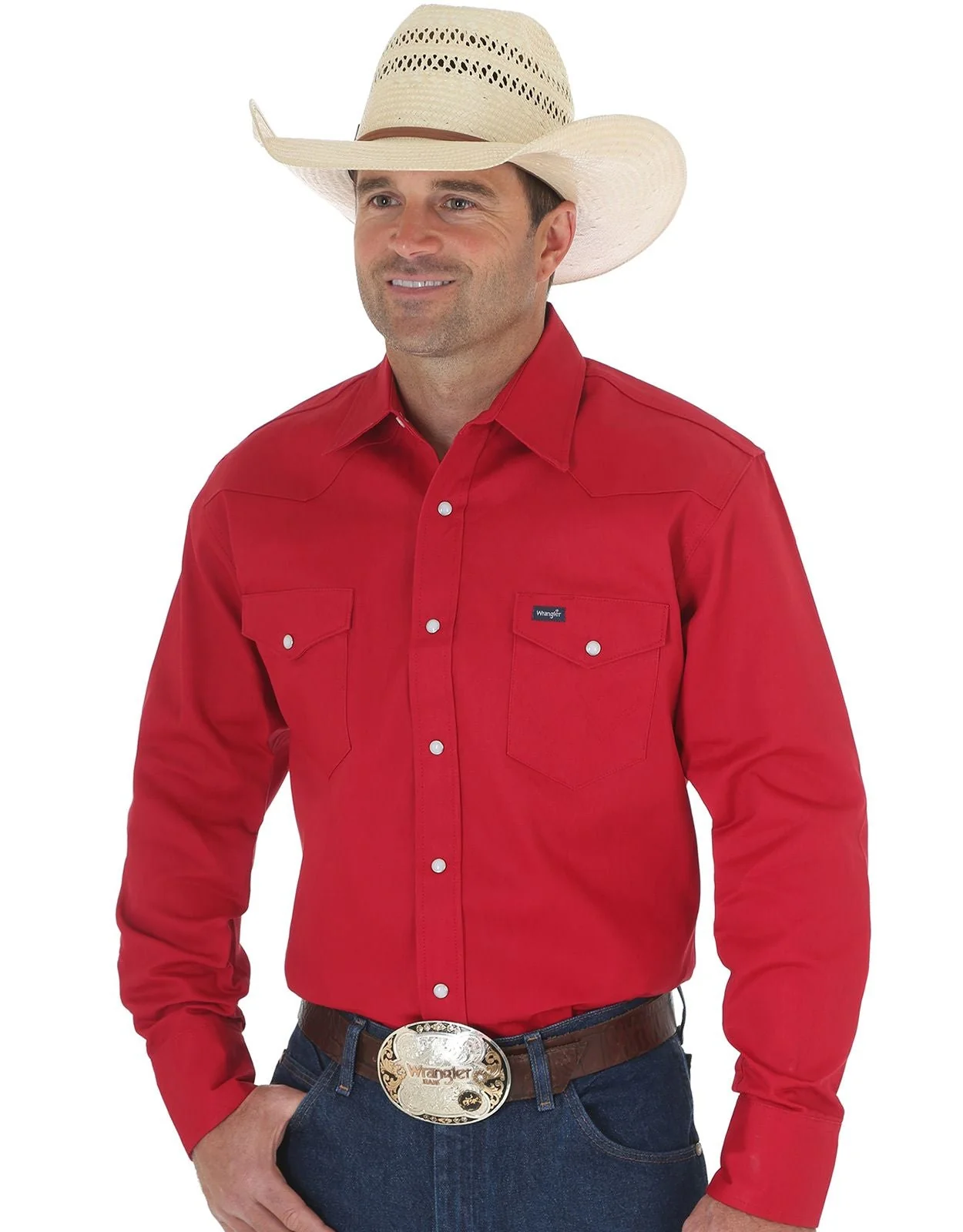 Wrangler Mens Red Work Shirt Style MS70619 - Image 5