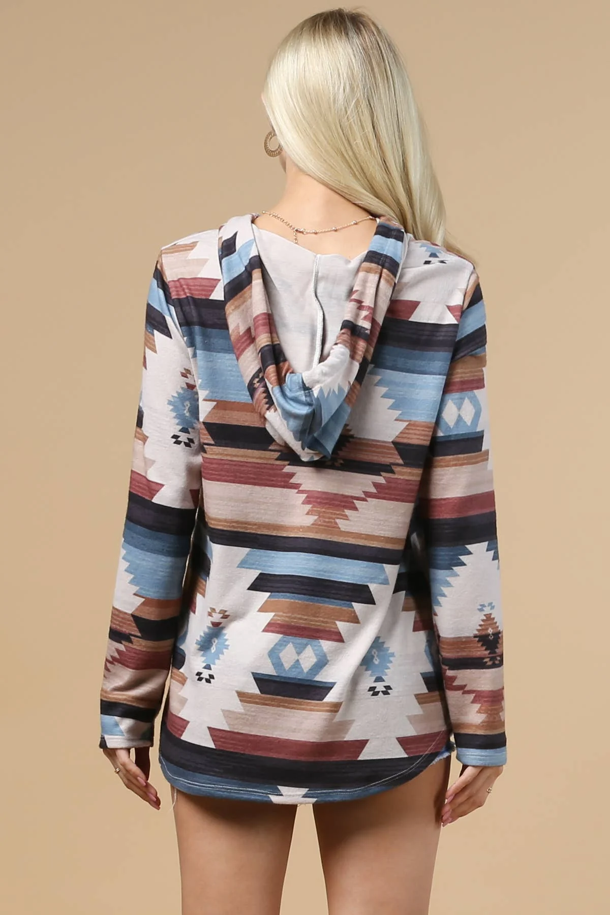 X167-HEATHER AZTEC ULTRA SOFT HOODIE - Image 11