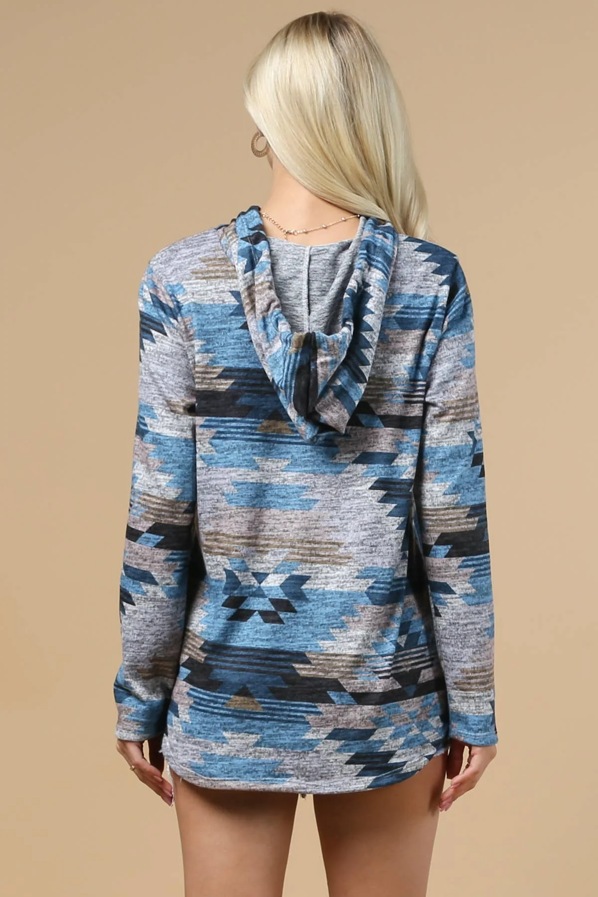 X167-HEATHER AZTEC ULTRA SOFT HOODIE - Image 21
